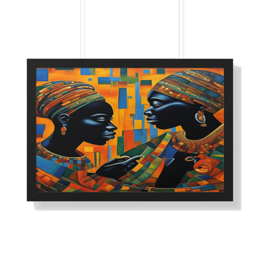 African Royal Family Sister Canvas Print Frame Wall Decor