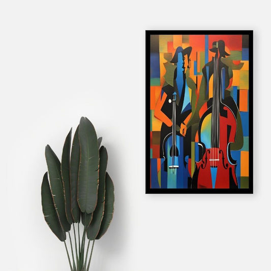 1 Abstract The Players Matted Framed Art Piece Print Wall Decor