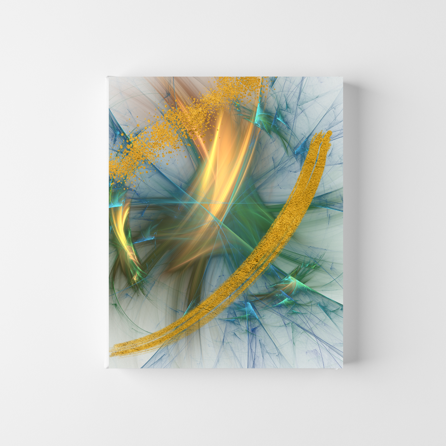 Digital Download Blue Abstract Gold Painted Print For Poster Canvas Wall Decor