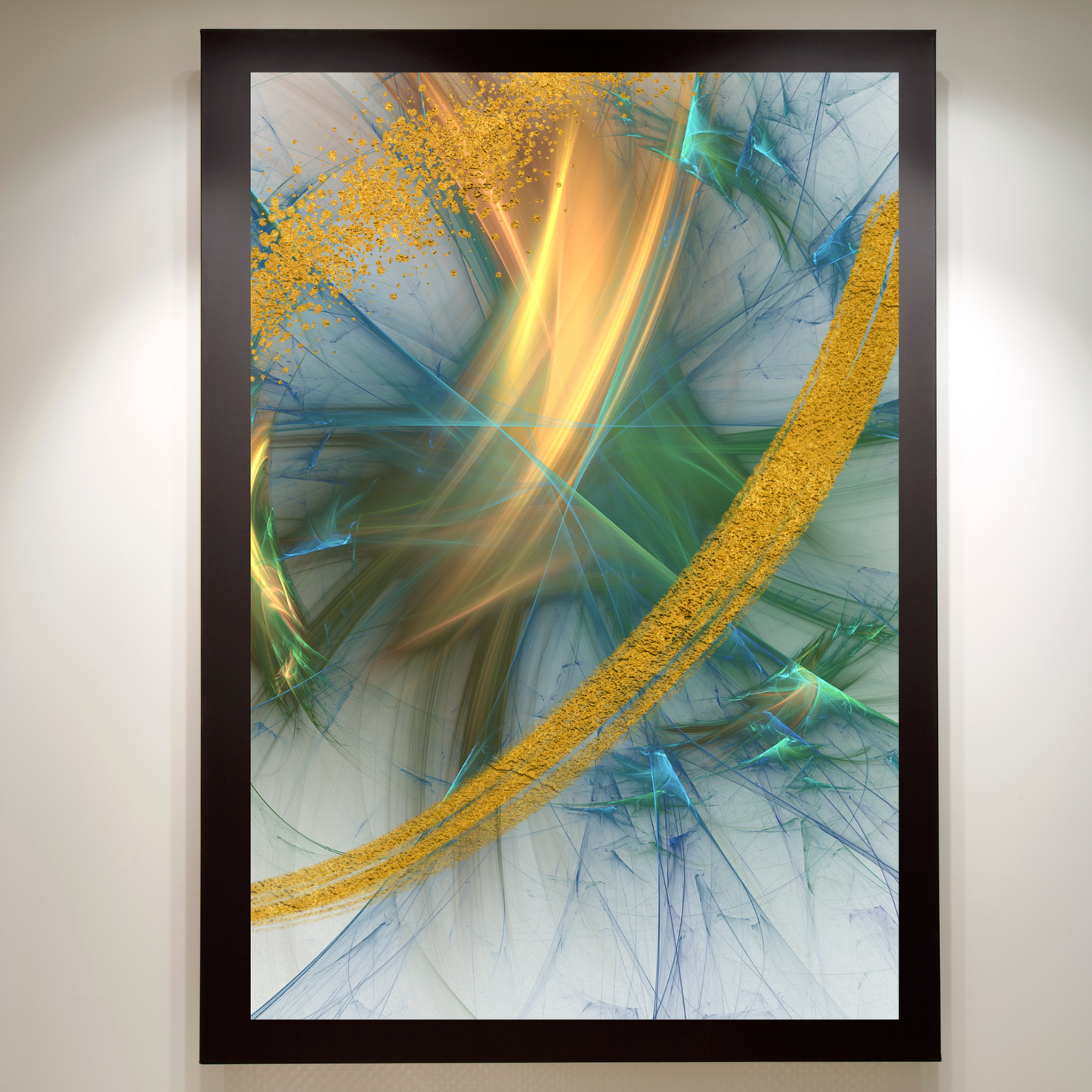 Digital Download Blue Abstract Gold Painted Print For Poster Canvas Wall Decor