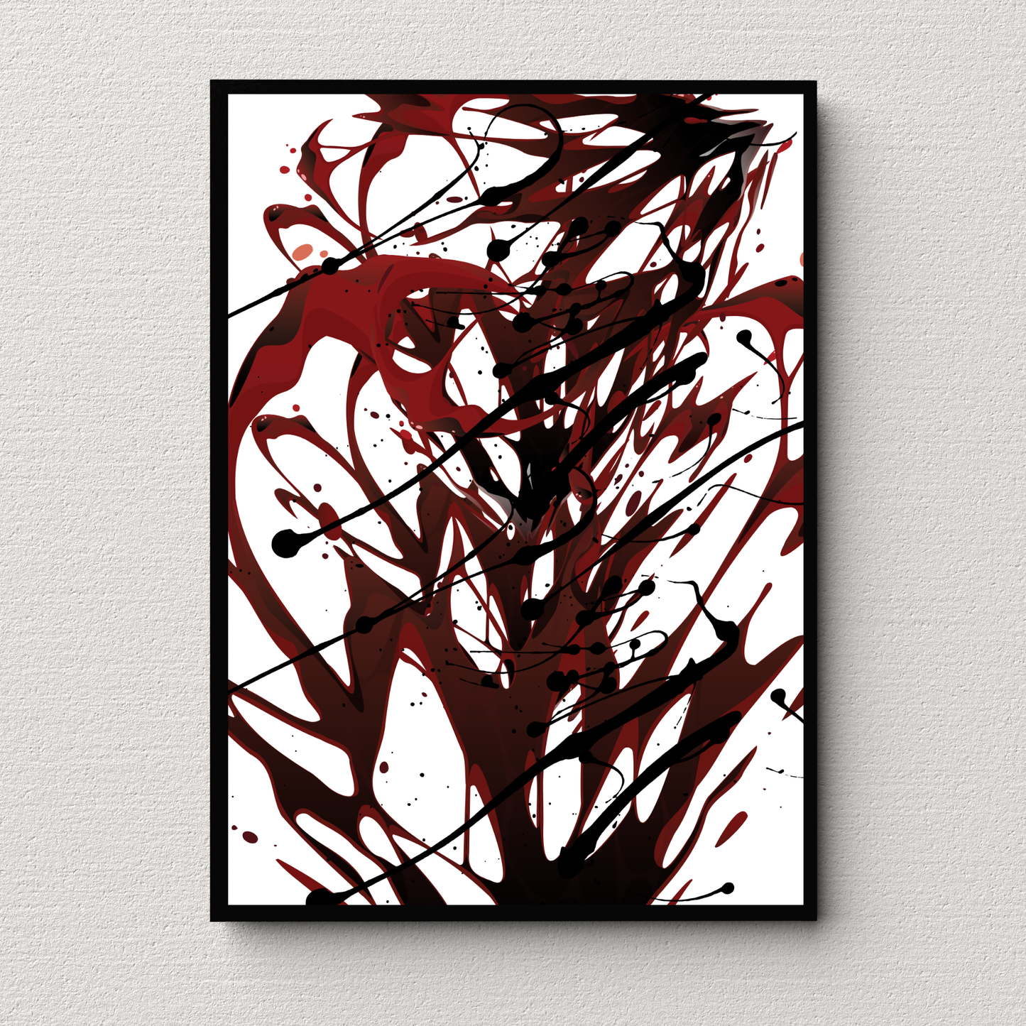 An Abstract Art Dark Passion Red Some Print Frame Wall Decor