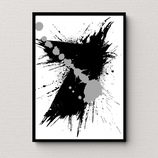 An Abstract Art Black Desire Gray Print Frame Wall Decor