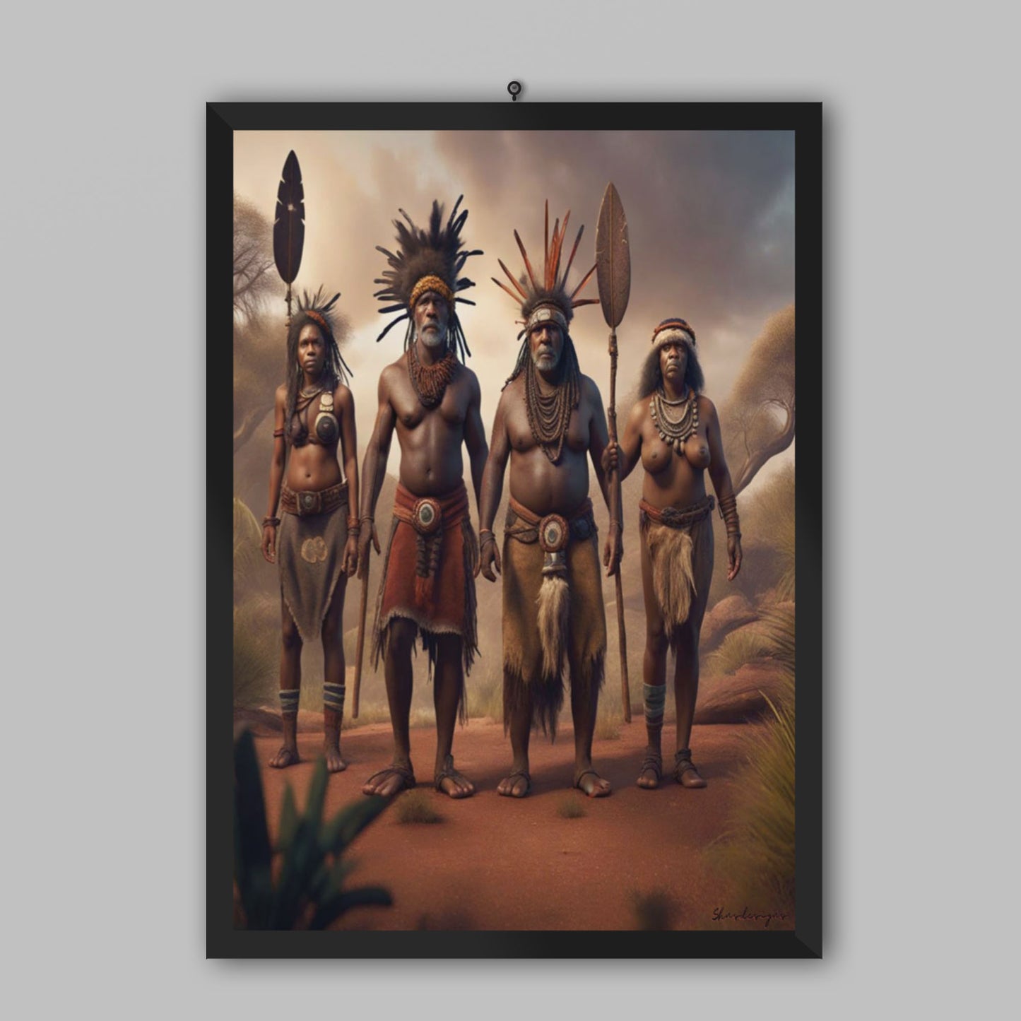 Frame Gratitude Aboriginal Tribal Wall Art Print