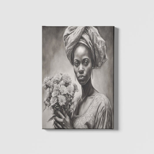 Canvas Made Creative African Woman Flowers Timeless Modern Art Decor