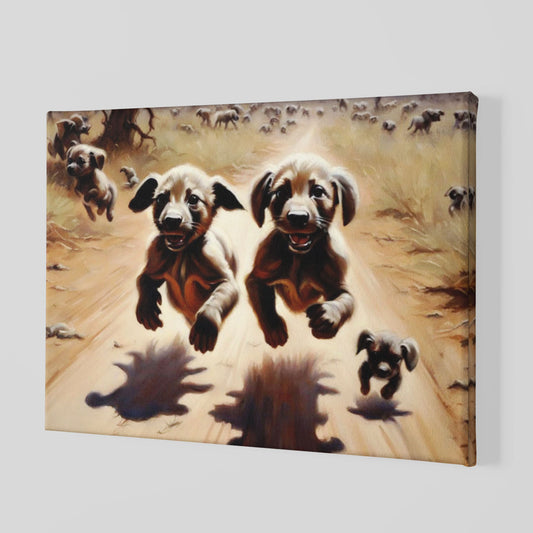 Canvas Made Decorative The Puppies Wall Art Decor