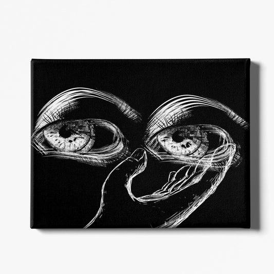 Canvas Made Eyes Hand Body Sketch Print Wall Decor Art