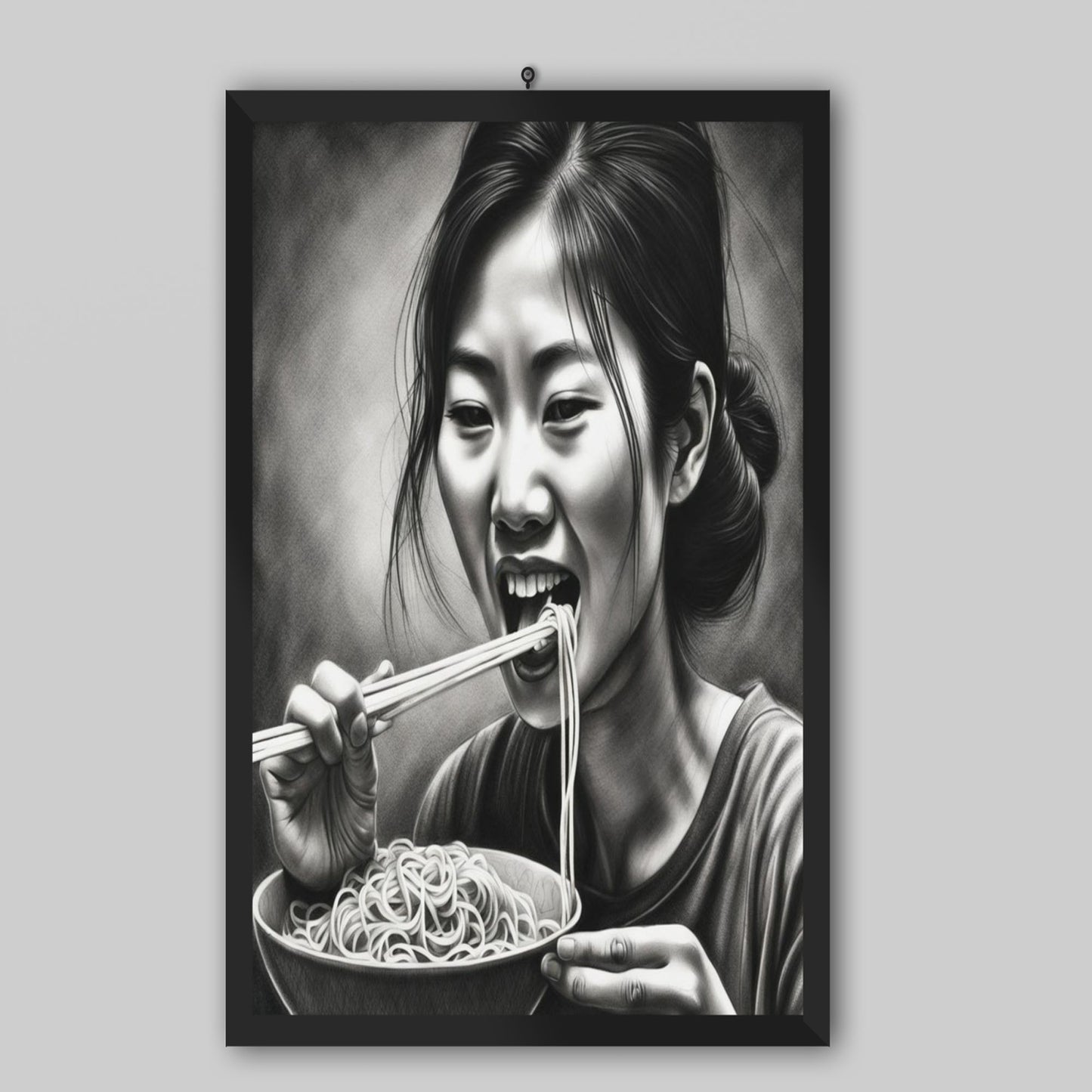 Frame Gratitude The Asian Woman Eating Wall Art Print