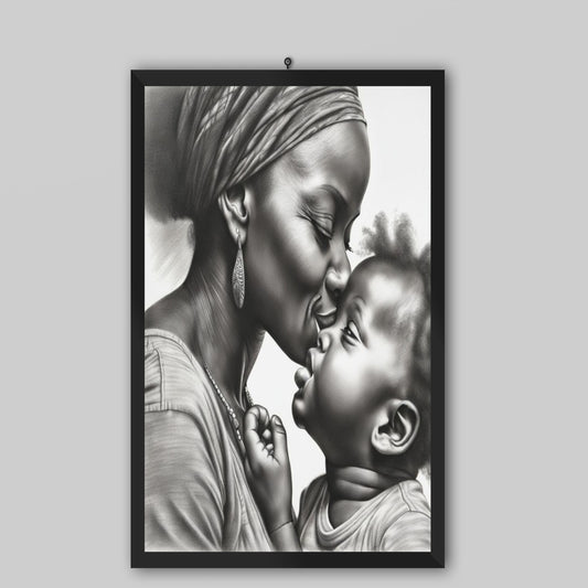 Frame Gratitude The African Woman Kissing Baby Wall Art Print