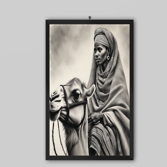 Frame Gratitude The Ethiopian Woman Riding Camel Wall Art Print