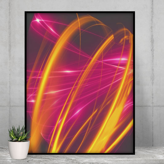 Abstract Colorful Pink Orange Ring Galaxy Fire Poster Print Canvas Wall Art Decor Modern
