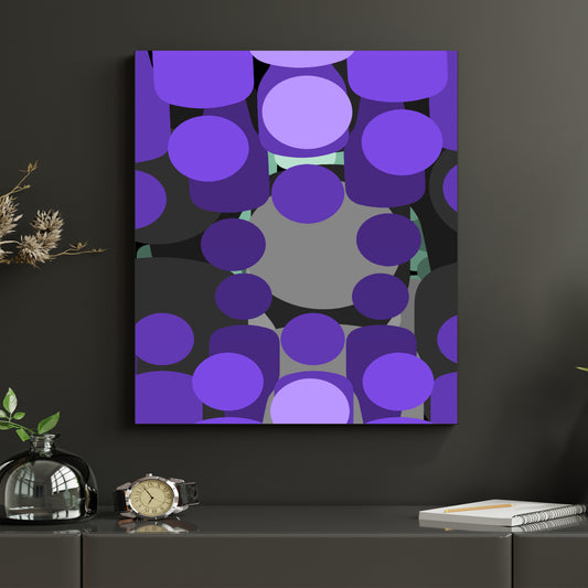 Purple Grey Green Abstract Poster Canvas Wall Art Print Modern Wall Decor