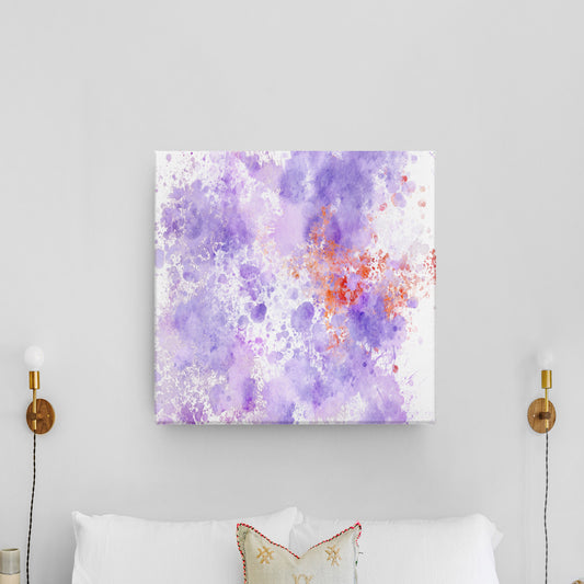 Purple Splash Abstract Painted Print Poster Canvas Modern