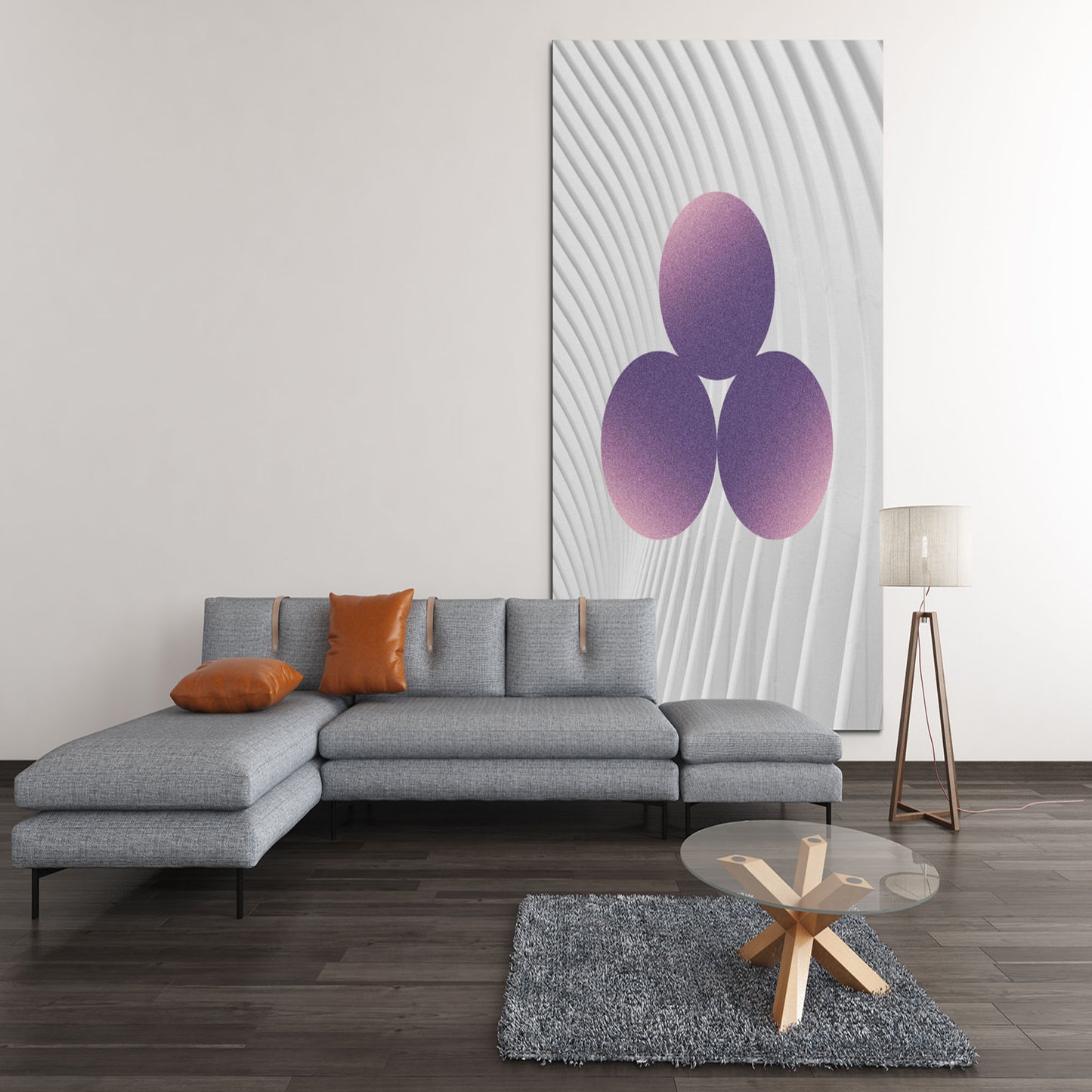 Futuristic 3 D Abstract Purple Circle Wall Decor Art Modern Canvas Printable