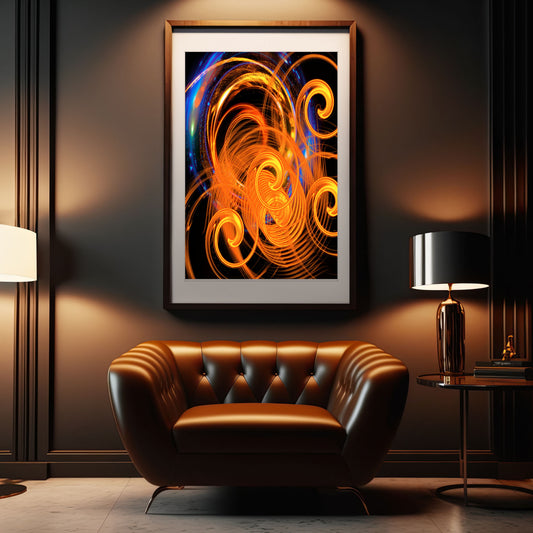 Abstract Galaxy Flame Ring Fire Poster Print Canvas Wall Art Decor Modern