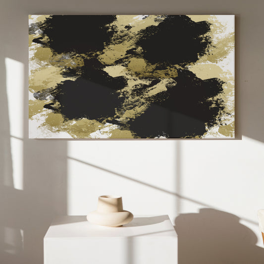 Abstract Black Golden Canvas Wall Art Decor Poster  For Print Digital Download