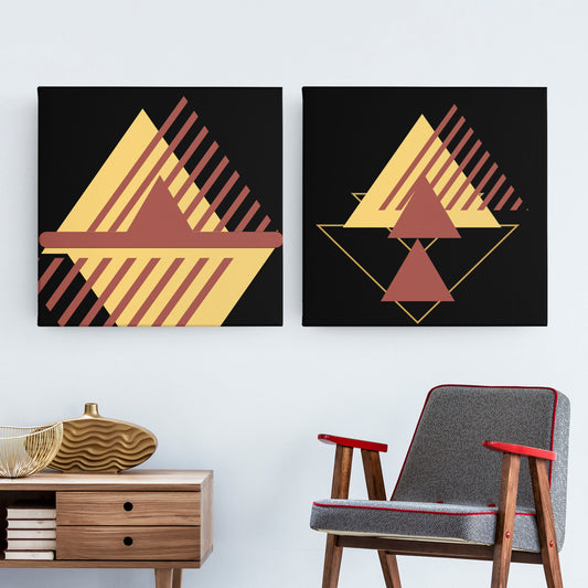 Digital Download Abstract  Set Of 2 Triangle Pyramid Print For Poster Canvas Wall Decor