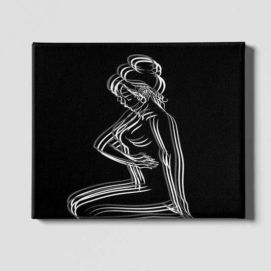 Canvas Made Woman Body Sketch Print Wall Art Decor