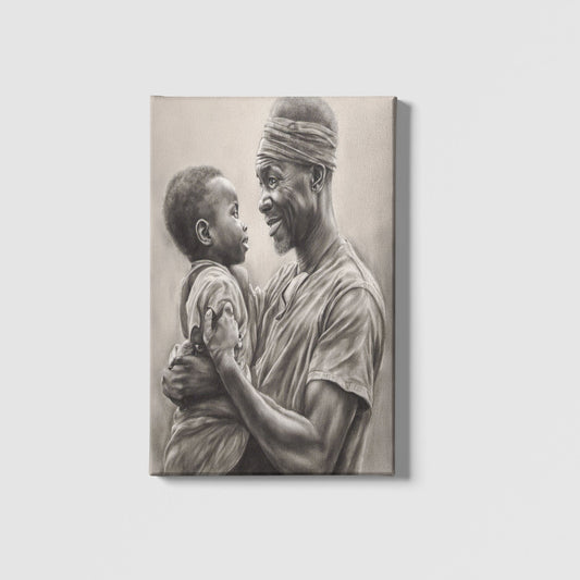 Canvas Made Creative African Father And Son Timeless Modern Art Decor