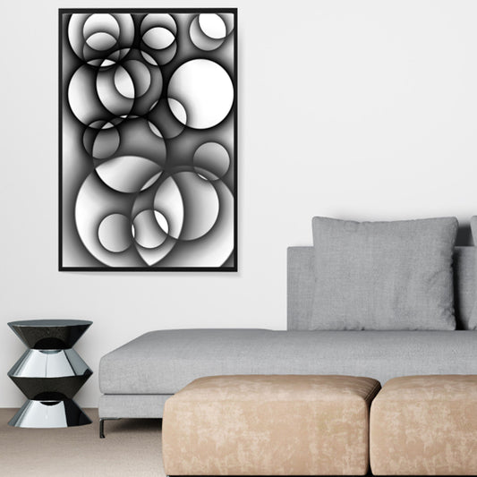3D Abstract Geometric Circles Print Frame Poster Wall Decor