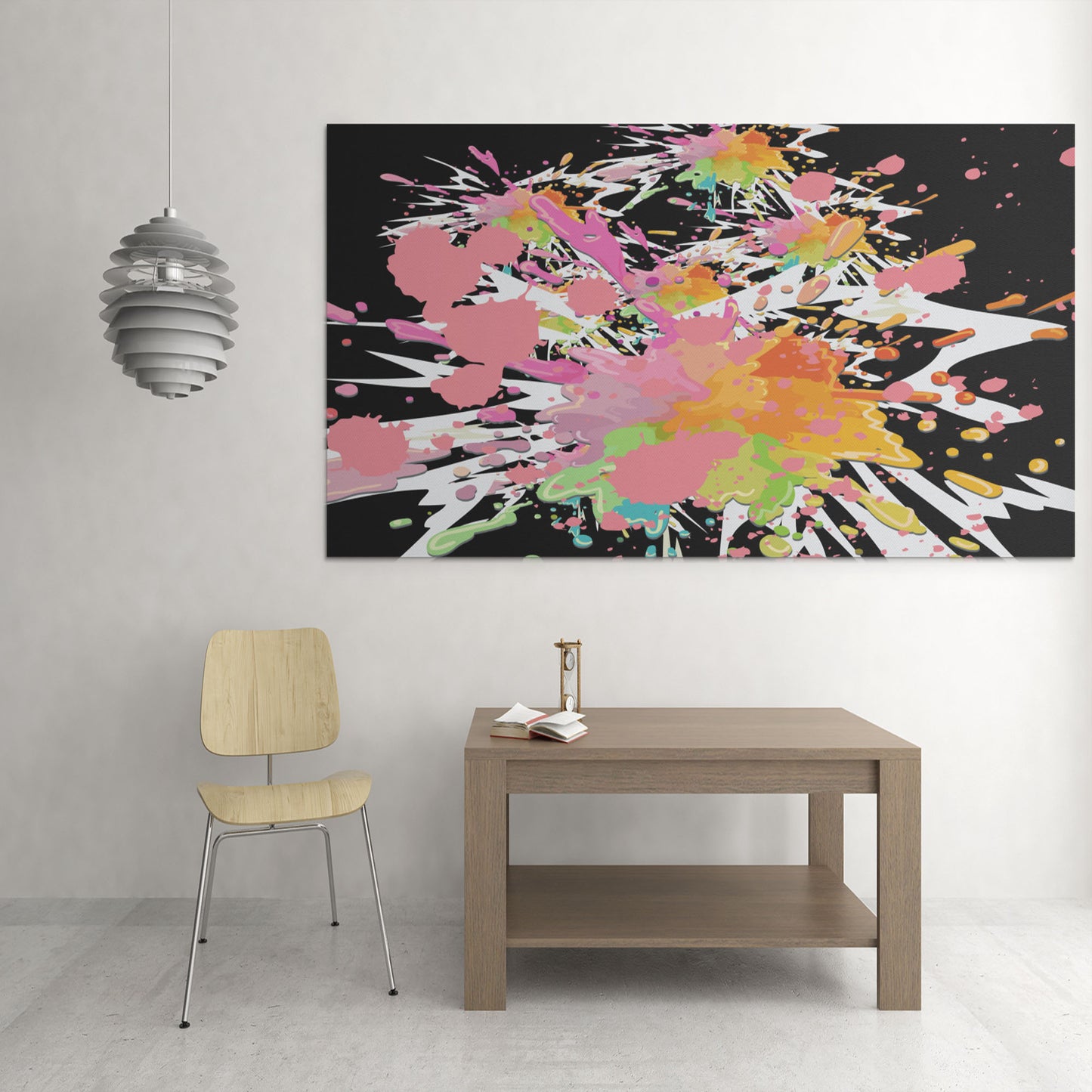 Vibrant Abstract Paint Splatter Wall Art  Decor Art Modern