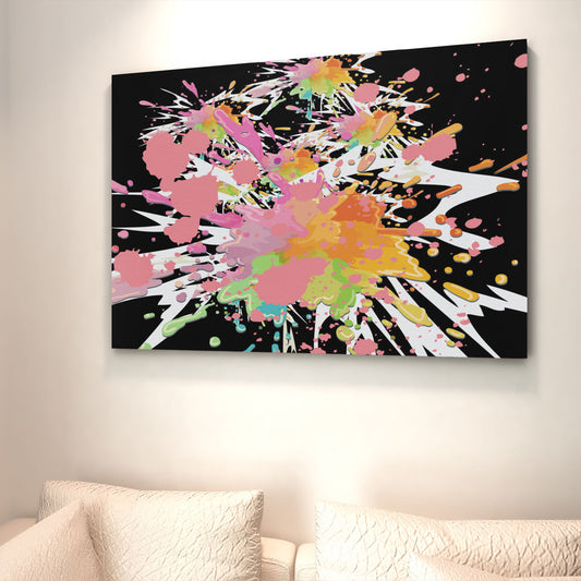 Vibrant Abstract Paint Splatter Wall Art  Decor Art Modern