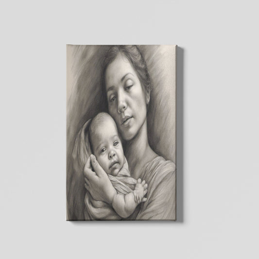 Canvas Made Creative  Woman And Baby Timeless Modern Art Decor