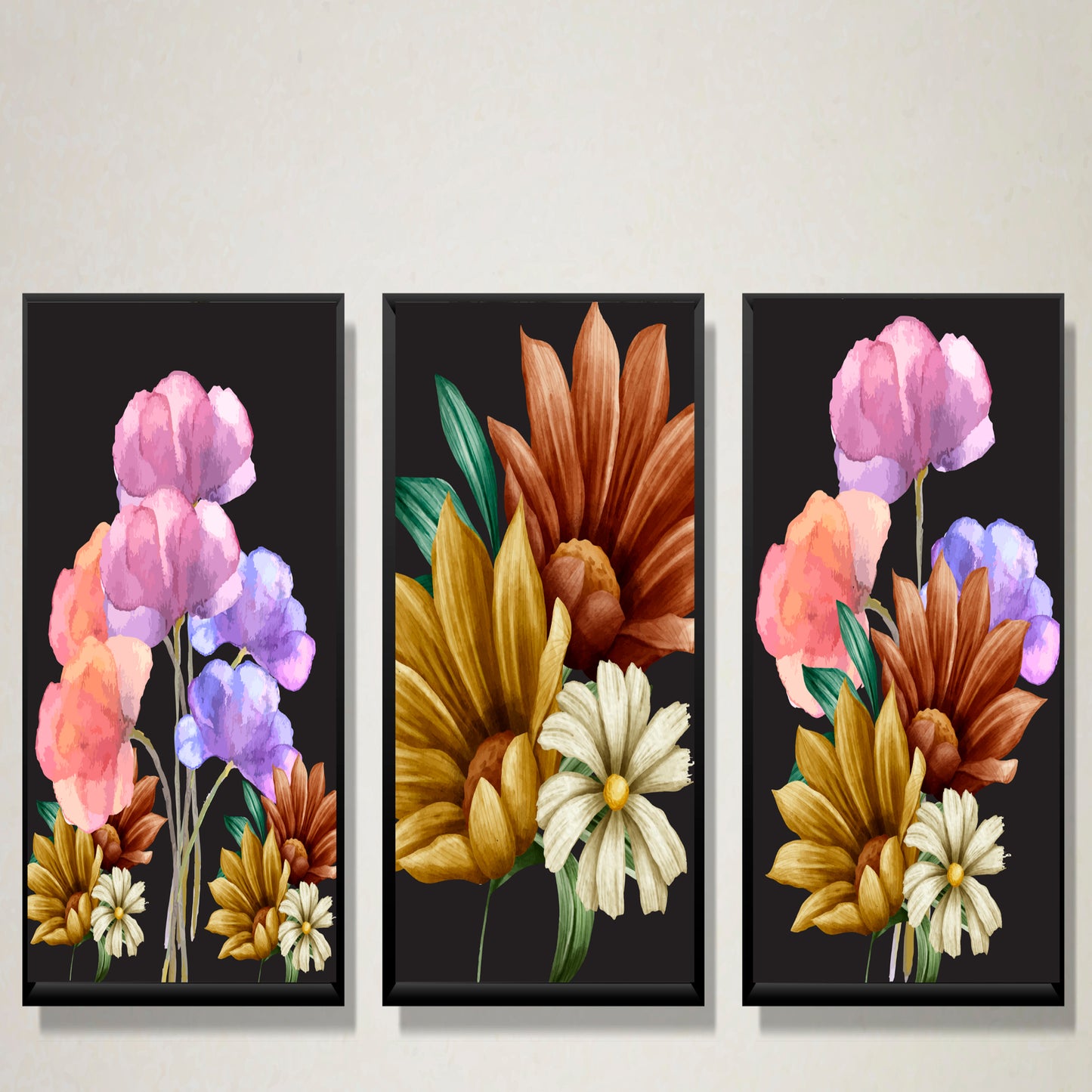 Digital Download Botanical Set Of 3 Flowers Print For Poster Canvas Wall Decor