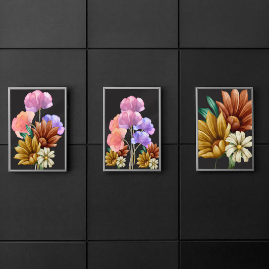 Digital Download Botanical Set Of 3 Flowers Print For Poster Canvas Wall Decor