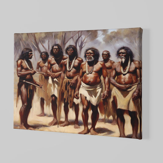 Canvas Made Decorative Aboriginal Tribal Men Canvas Wall Art Decor