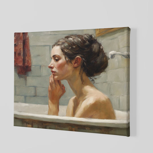 Canvas Made Decorative Woman Bathing Wall Art Decor