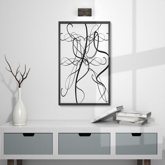 Abstract Nice Elegant Lines Waves Print Frame Poster Wall Decor
