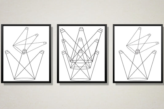 Pins Cone Abstract Crowns 3 Set Print Frame Wall Decor Art Modern Wall Art