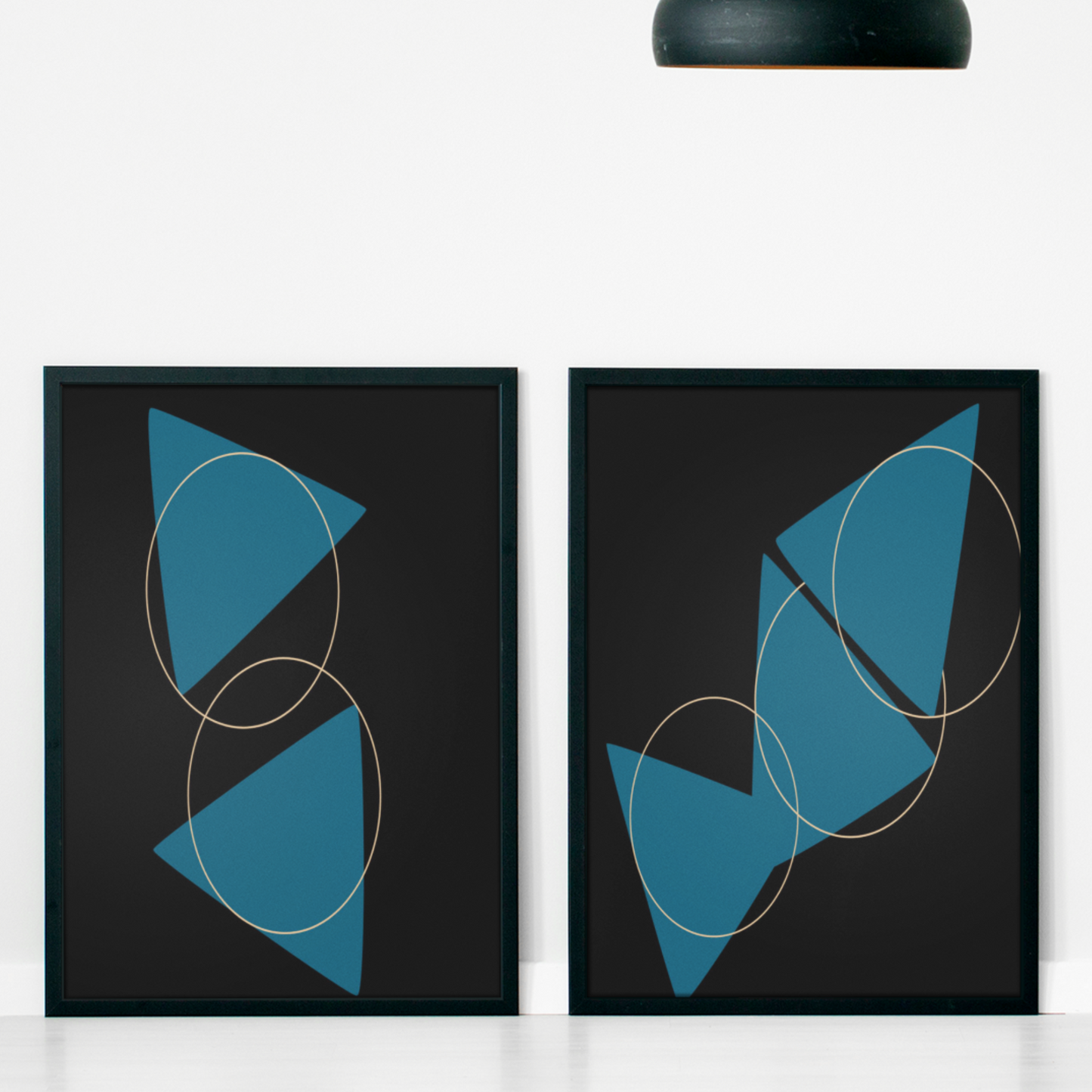 Triangle Circle Ring Abstract Modern Canvas Wall Art Print Decor Digital