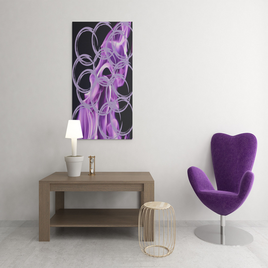 Abstract Purple Flame Circles Canvas For Digital Download Print