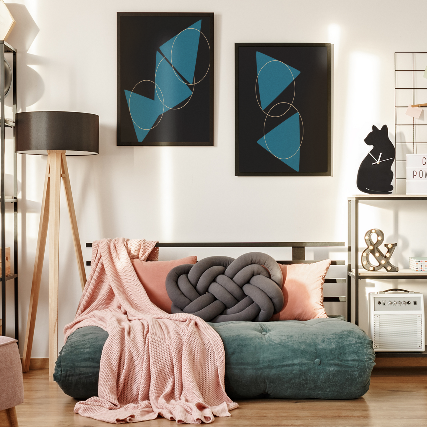 Triangle Circle Ring Abstract Modern Canvas Wall Art Print Decor Digital