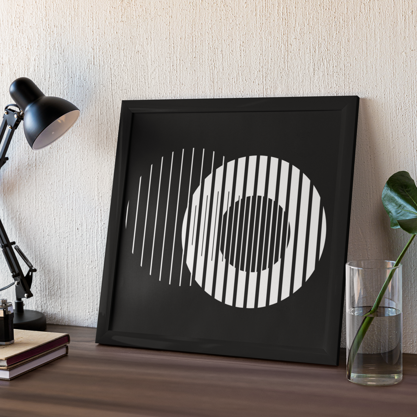 Digital Download Geometric Abstract Circle Black White Print For Poster Canvas