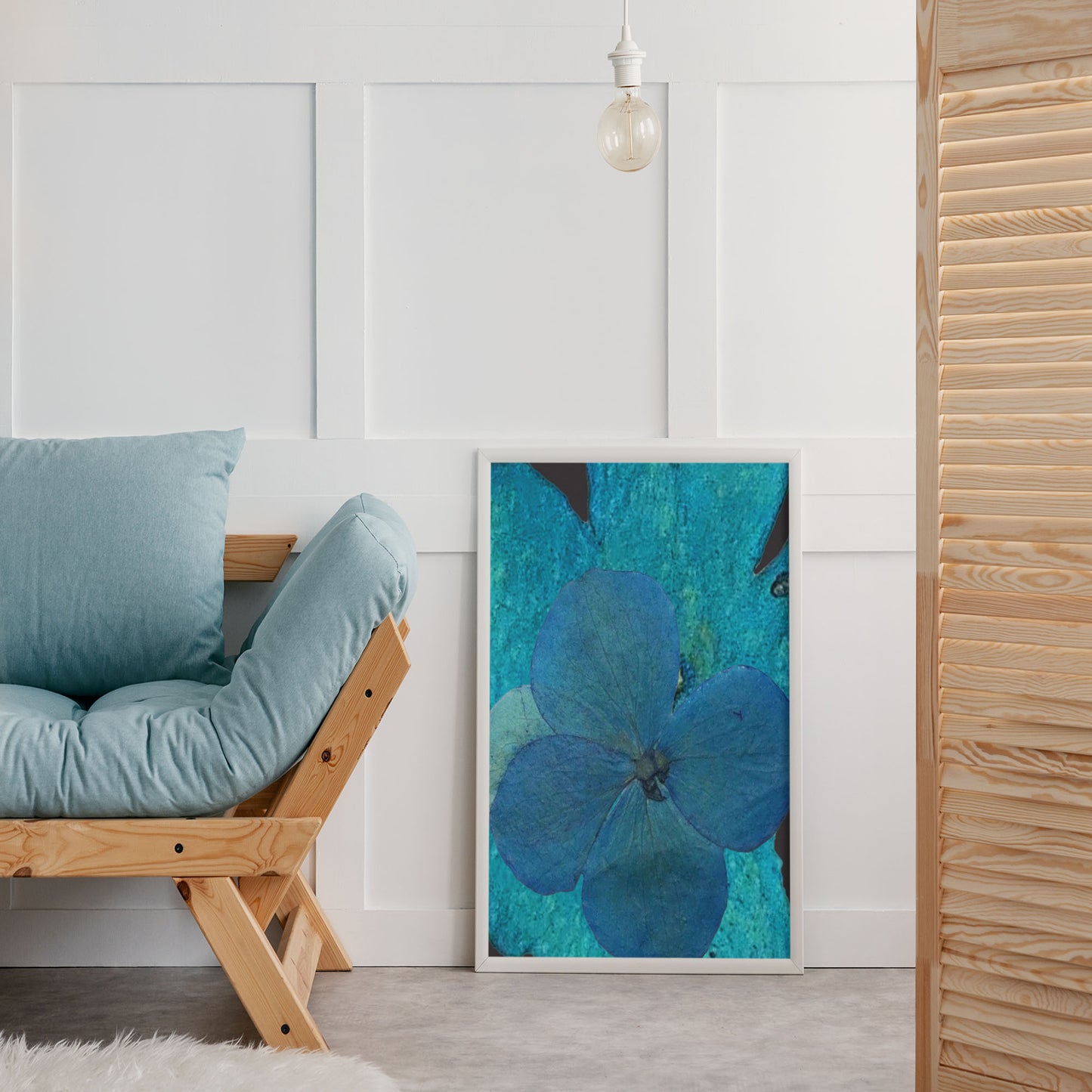 Digital Download Blue Flower Painted Print For Poster Canvas Wall Decor