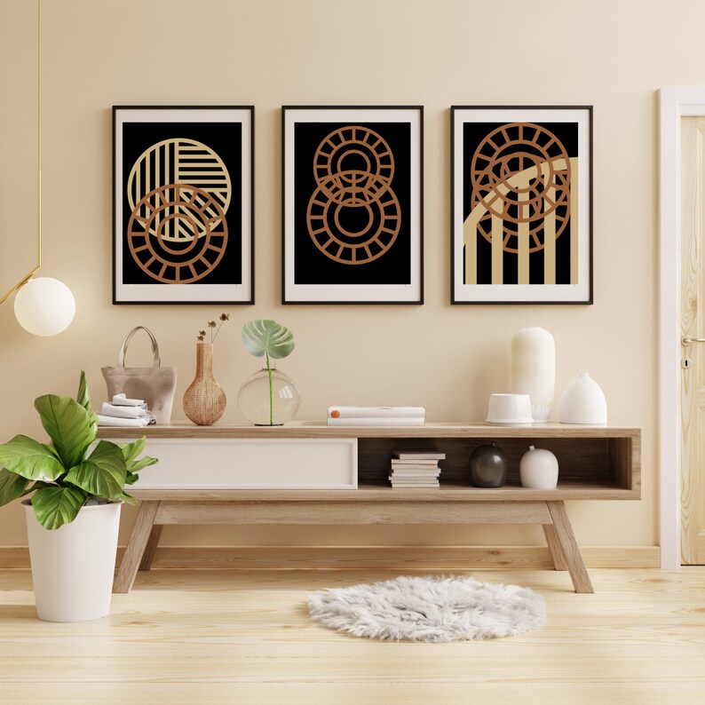 Digital Download Circles Set Of 3 Abstract Motion Wheel Print For Poster Canvas Wall Decor