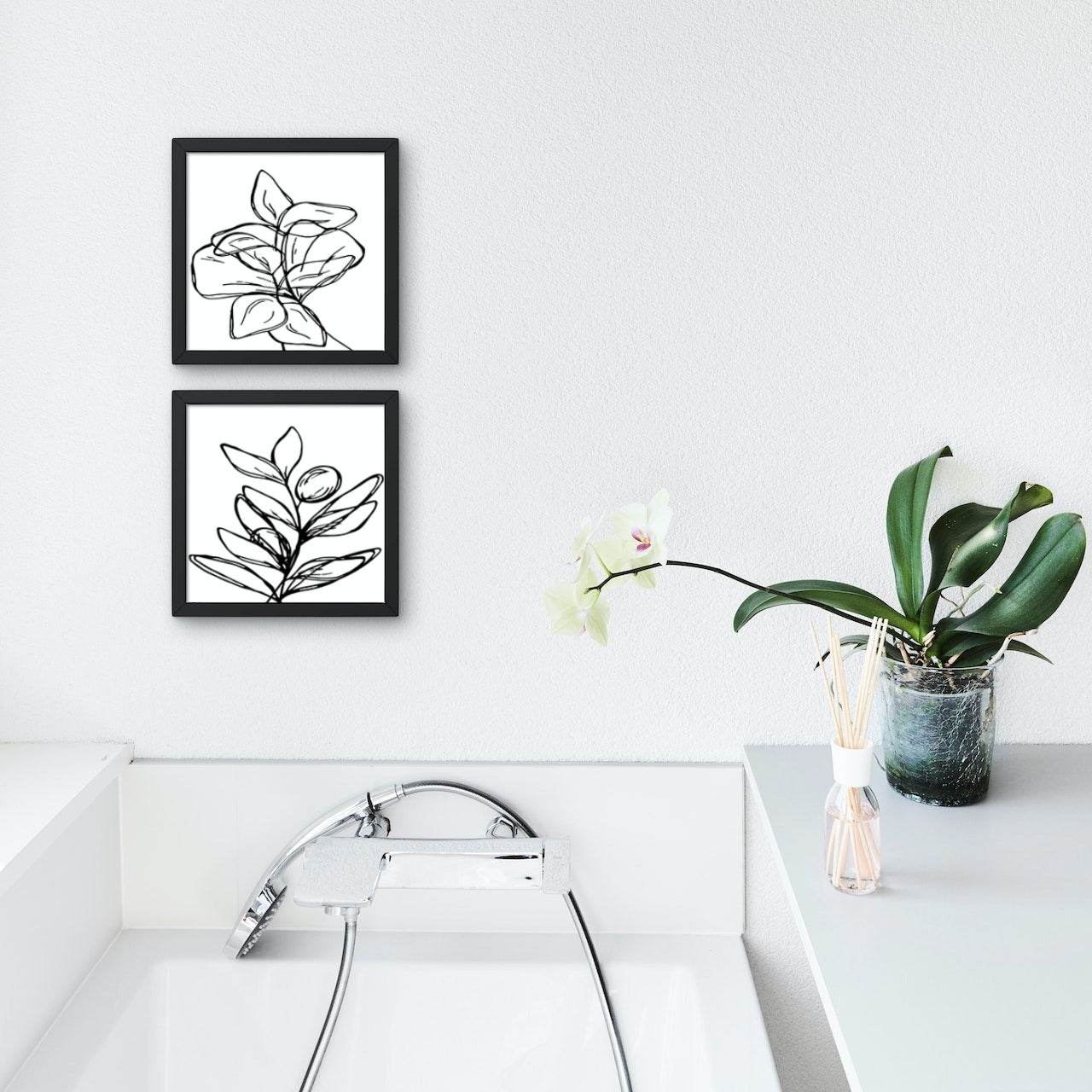 Digital Download Flower Sketch Drawing Print For Poster Canvas Wall Decor