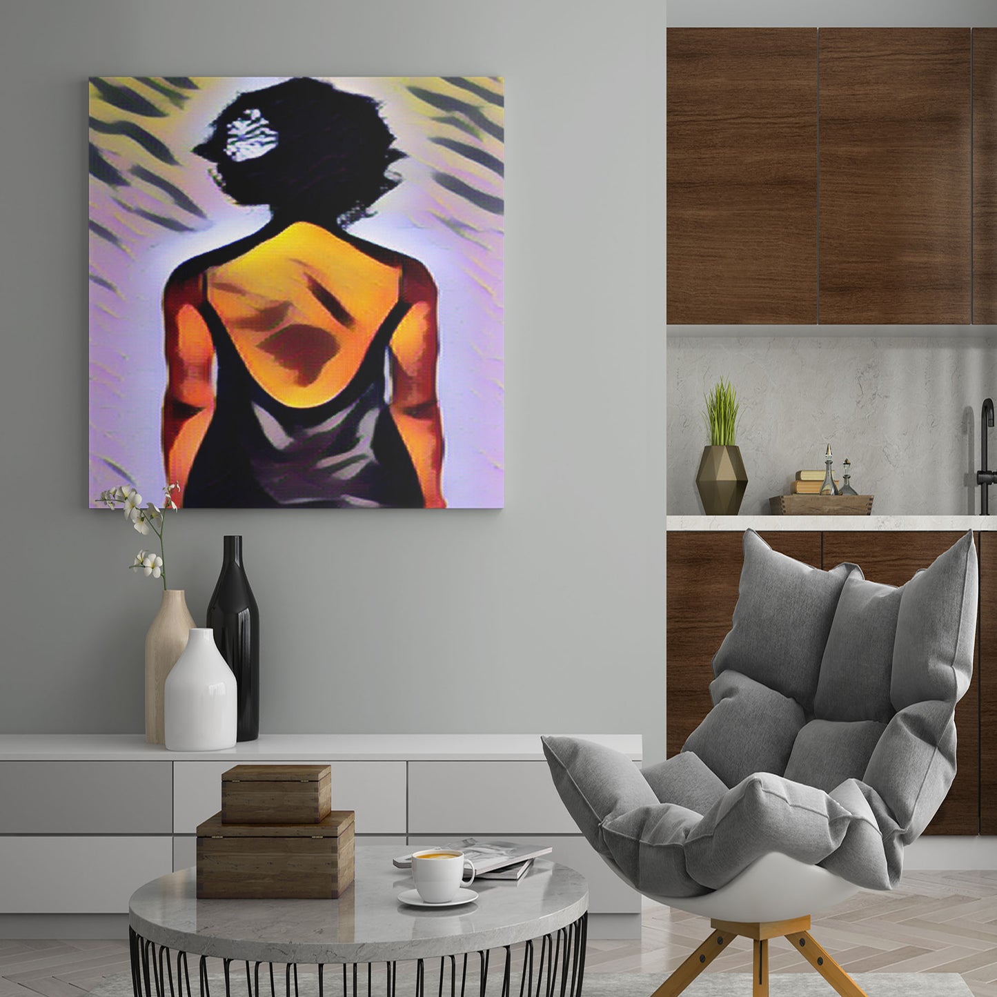 Her The Back Reflection Painted Print Canvas Wall Art Digital Prints Home Decor